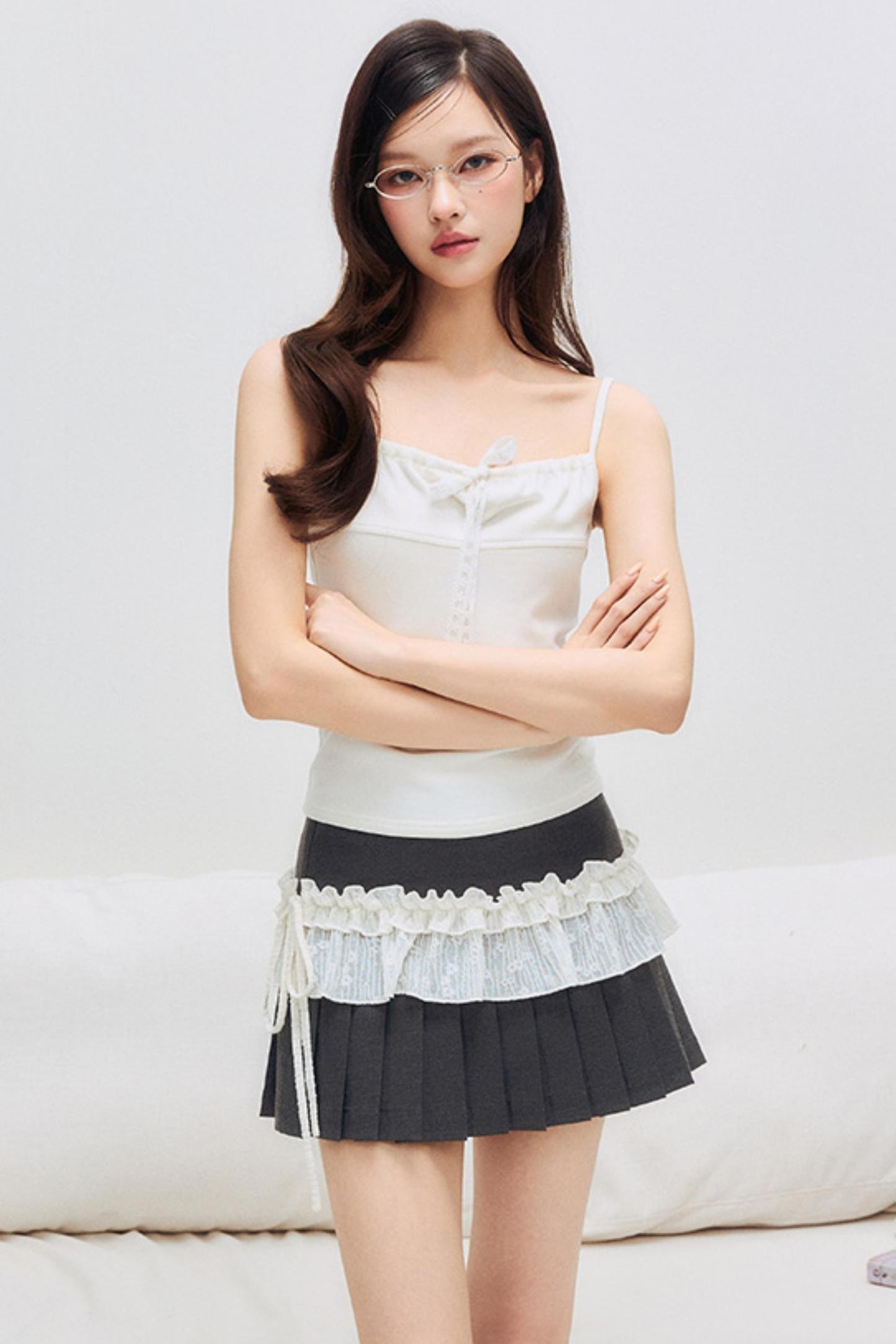 Luxury Lace Bow Cami Top