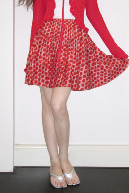 Vintage Ruffle Knitted Cardigan Set-Up