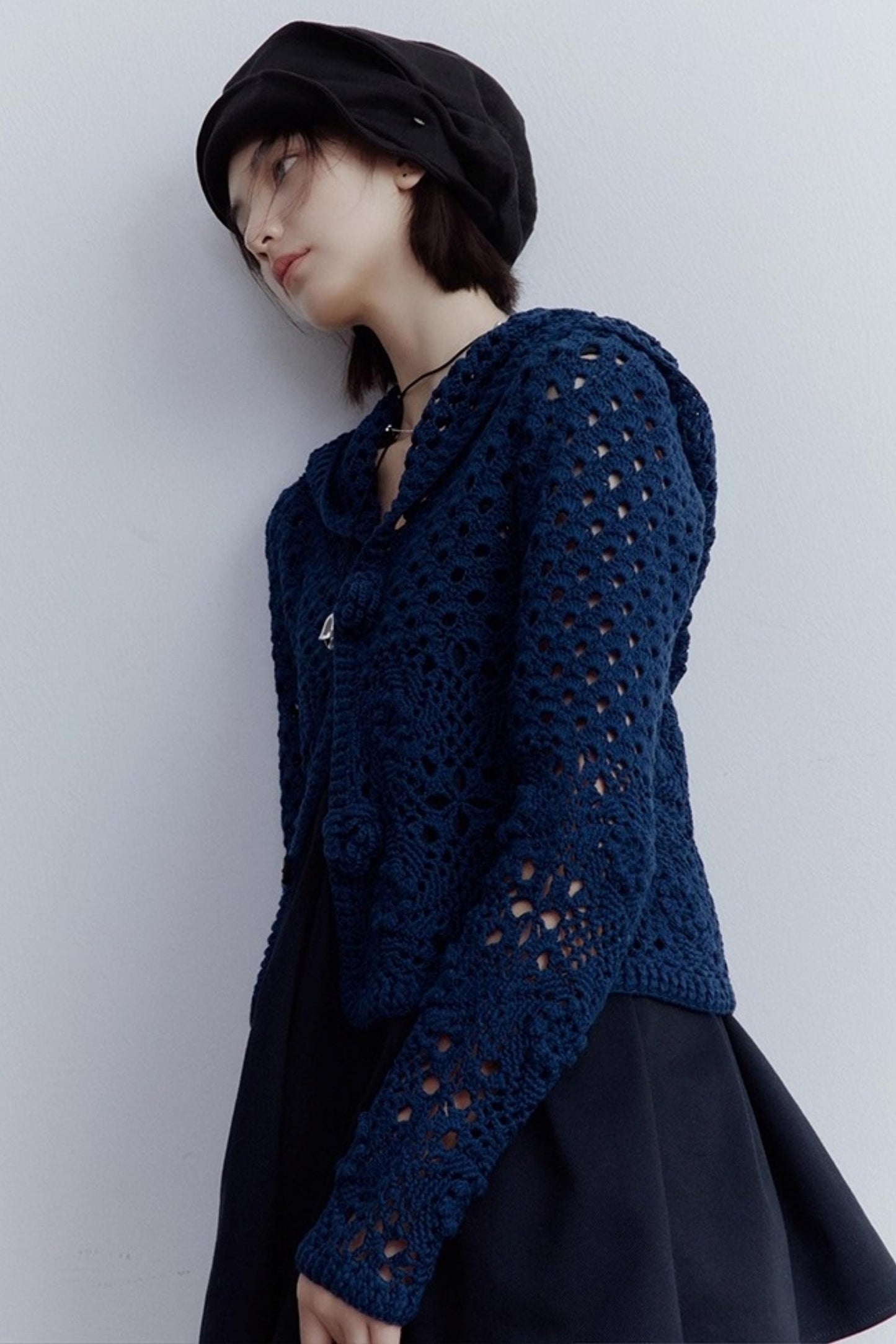 Midnight Rose Knitted Cardigan