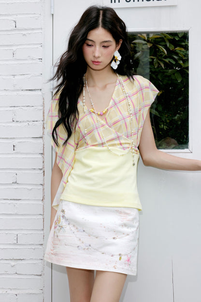 Artisan Pearl Necklace & Print Skirt