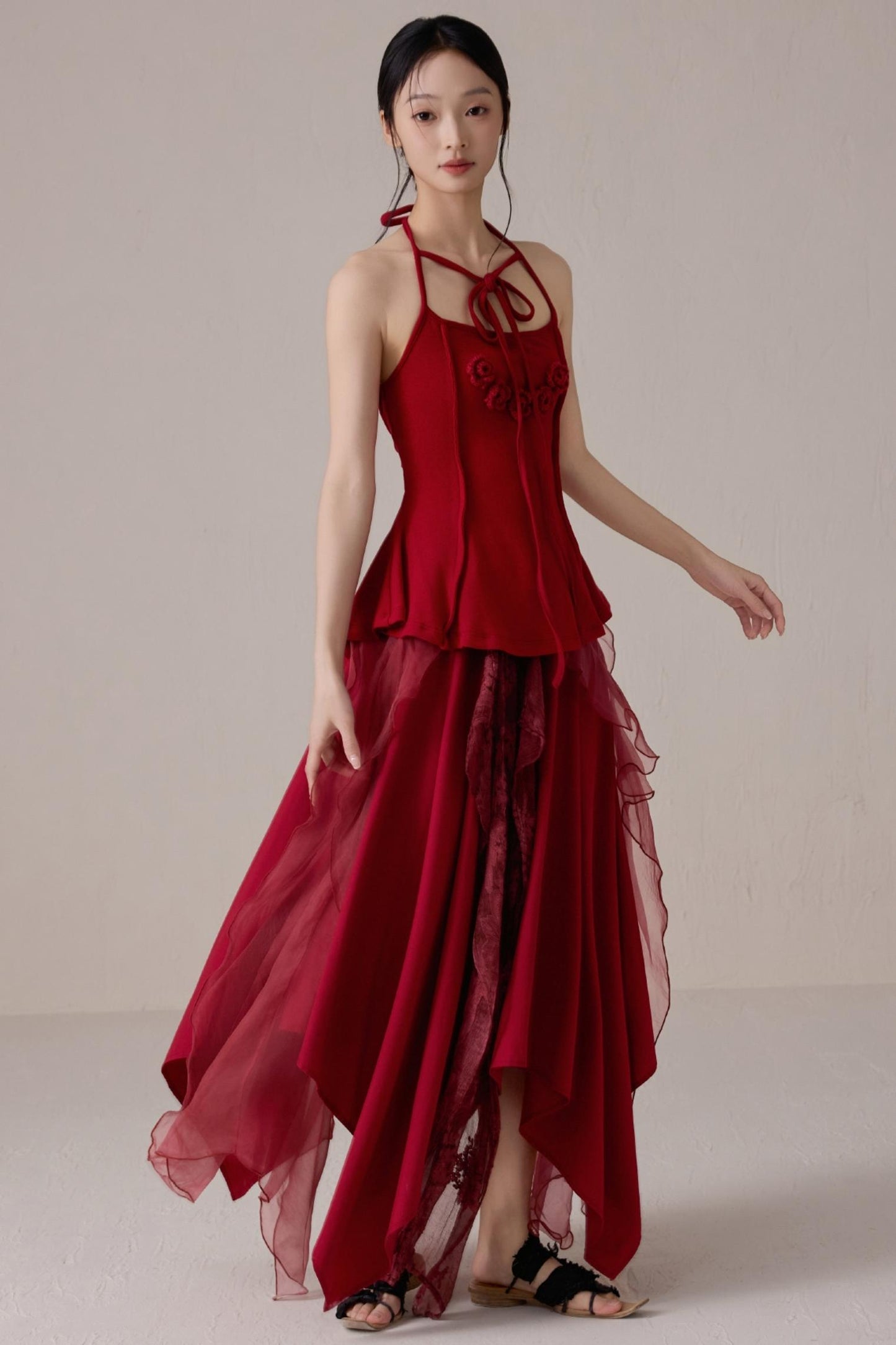 Pink Floral Knit Camisole