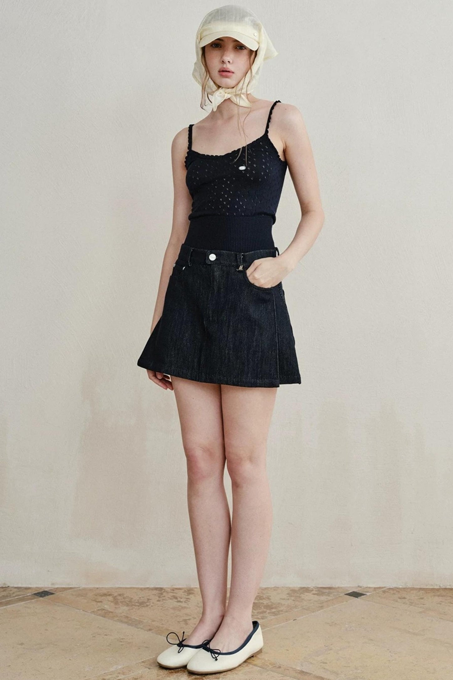 Retro Denim A-Line Skirt