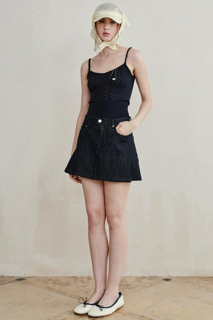 Retro Denim A-Line Skirt