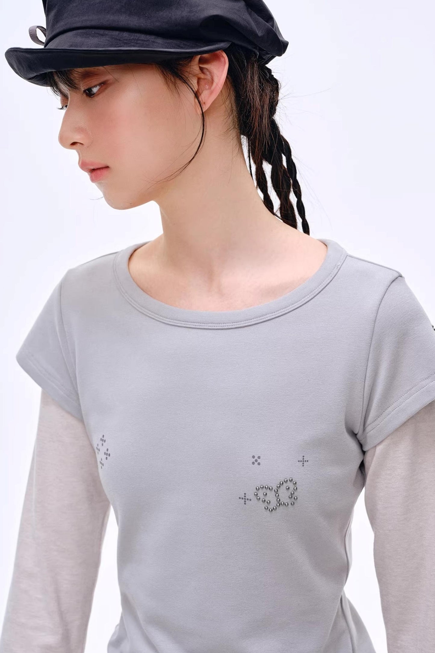 Breathing Aesthetics Rhinestone Blouse