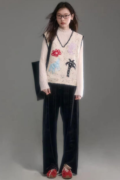 Swan Velvet Wide-Leg Pants