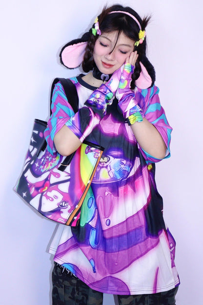 Vintage Cartoon Print Short Sleeve T-Shirt