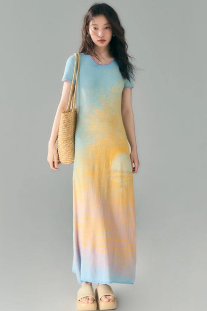 Hand-Painted Knit Dress