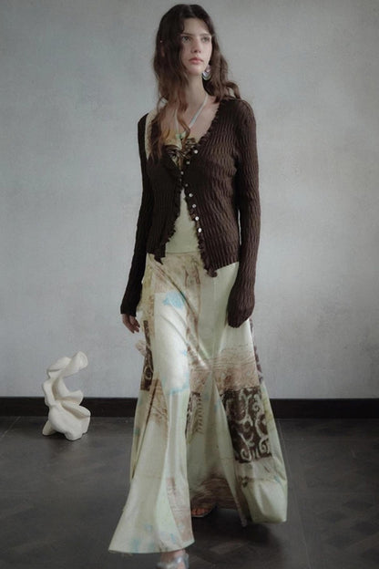 Artistic Jacquard Knit Skirt