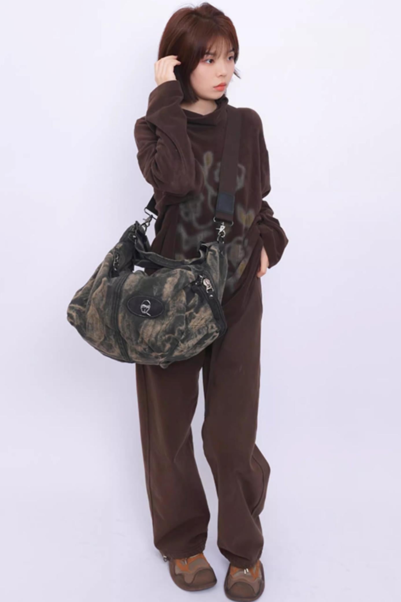 Vintage Denim Patchwork Bag