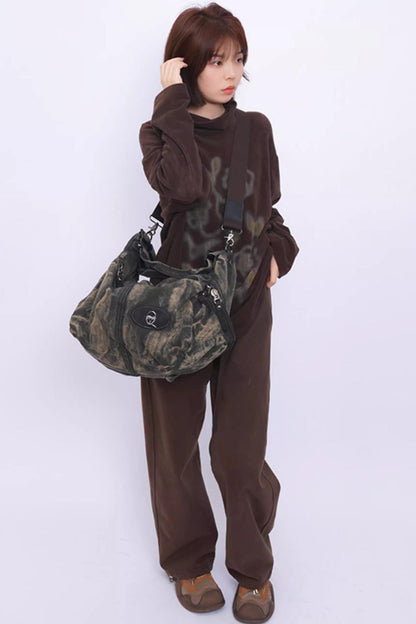 Vintage Denim Patchwork Bag