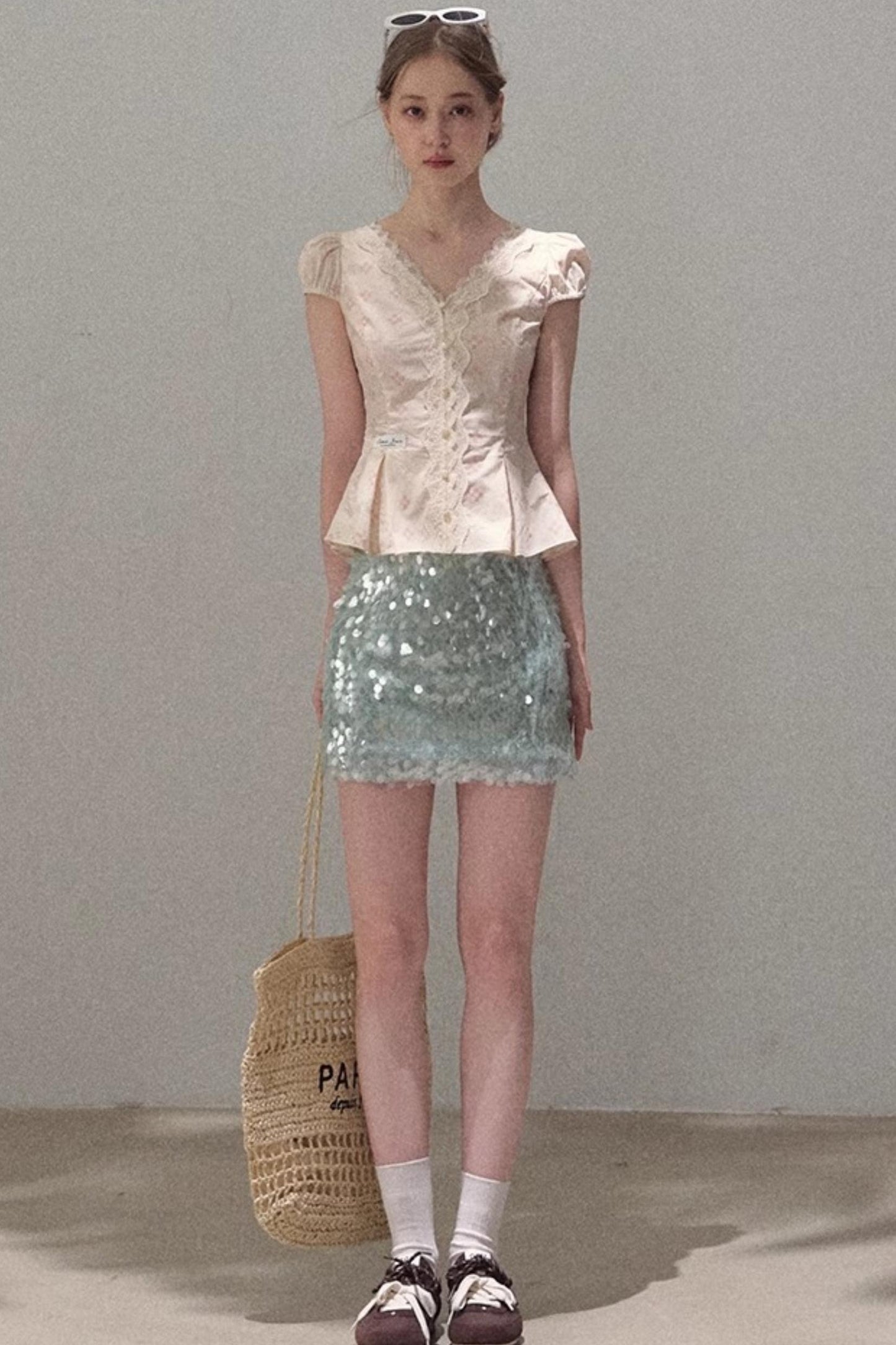 Sequin A-Line Mini Skirt