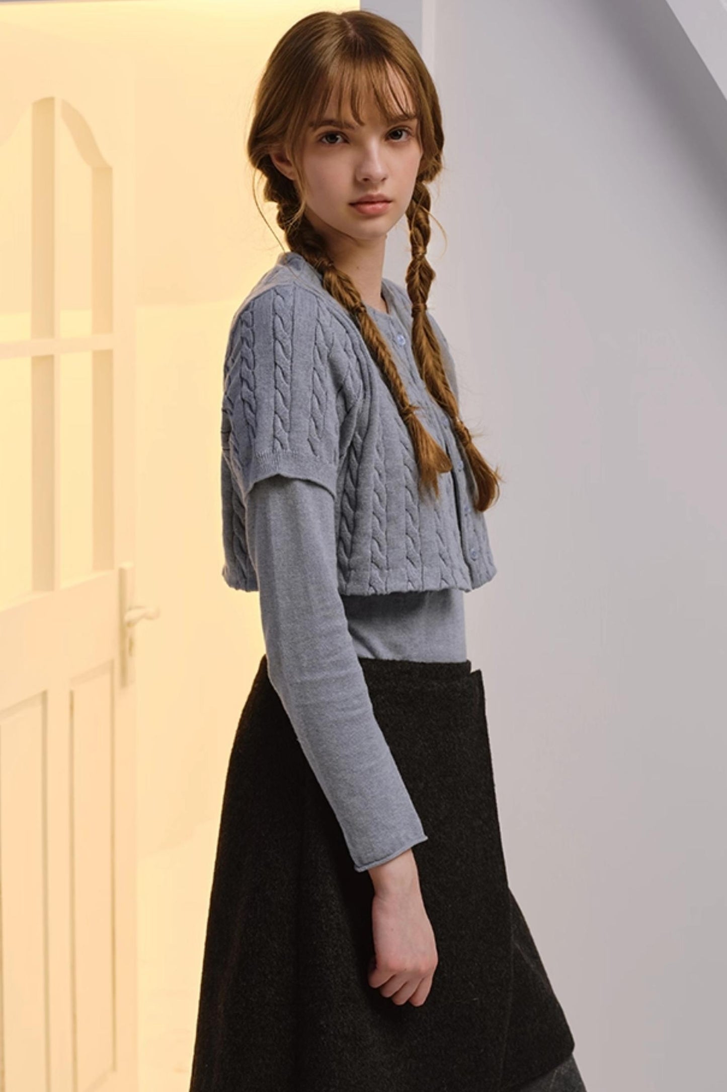 Twisted Pattern Cardigan Set