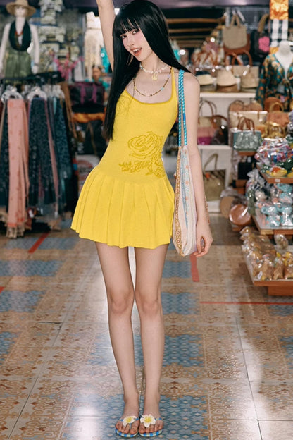 Summer Sweet Knit Halter Dress