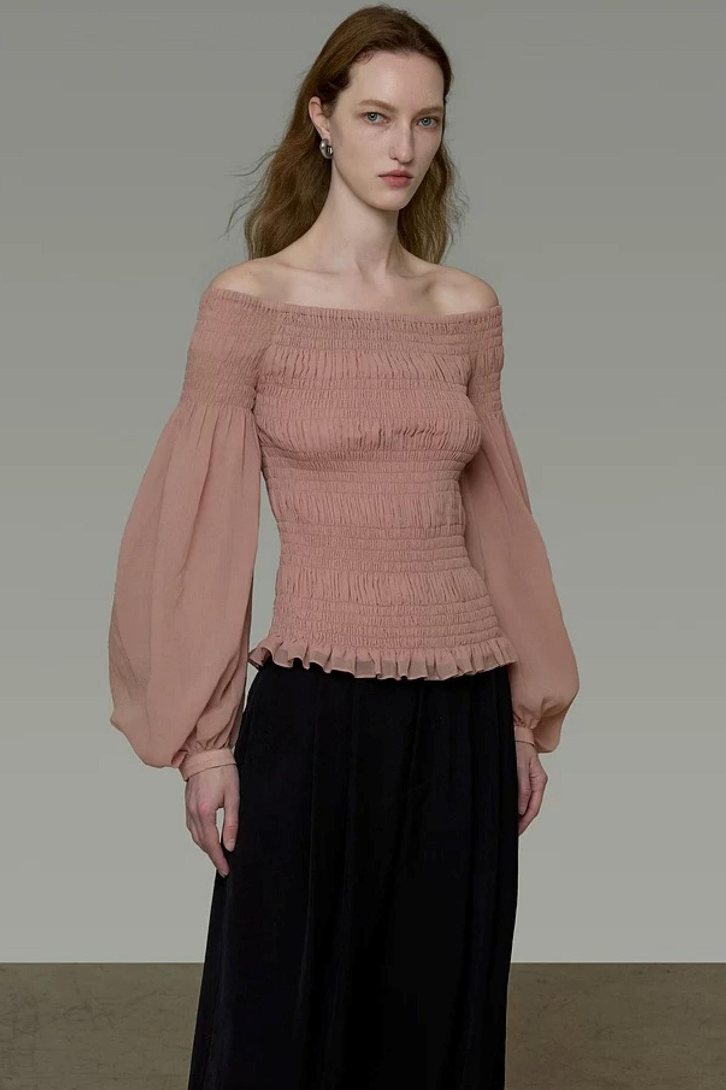 French Off-Shoulder Blouse