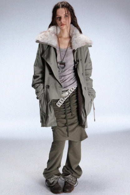 Pleated Layered Scimitar Pants