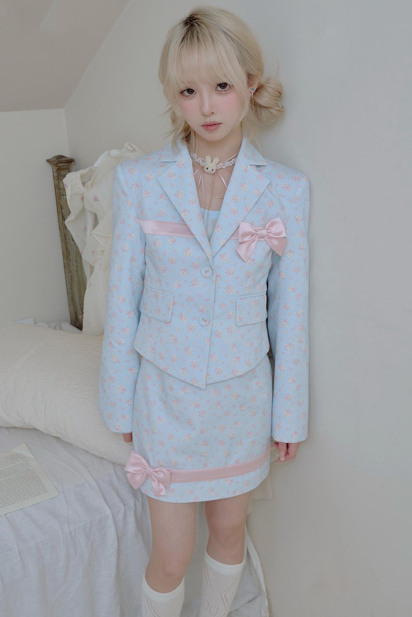 Satin Patchwork Suit Coat Set-Up