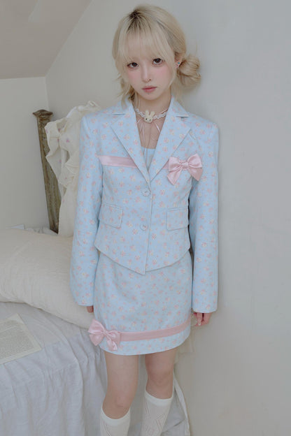 Satin Patchwork Suit Coat Set-Up