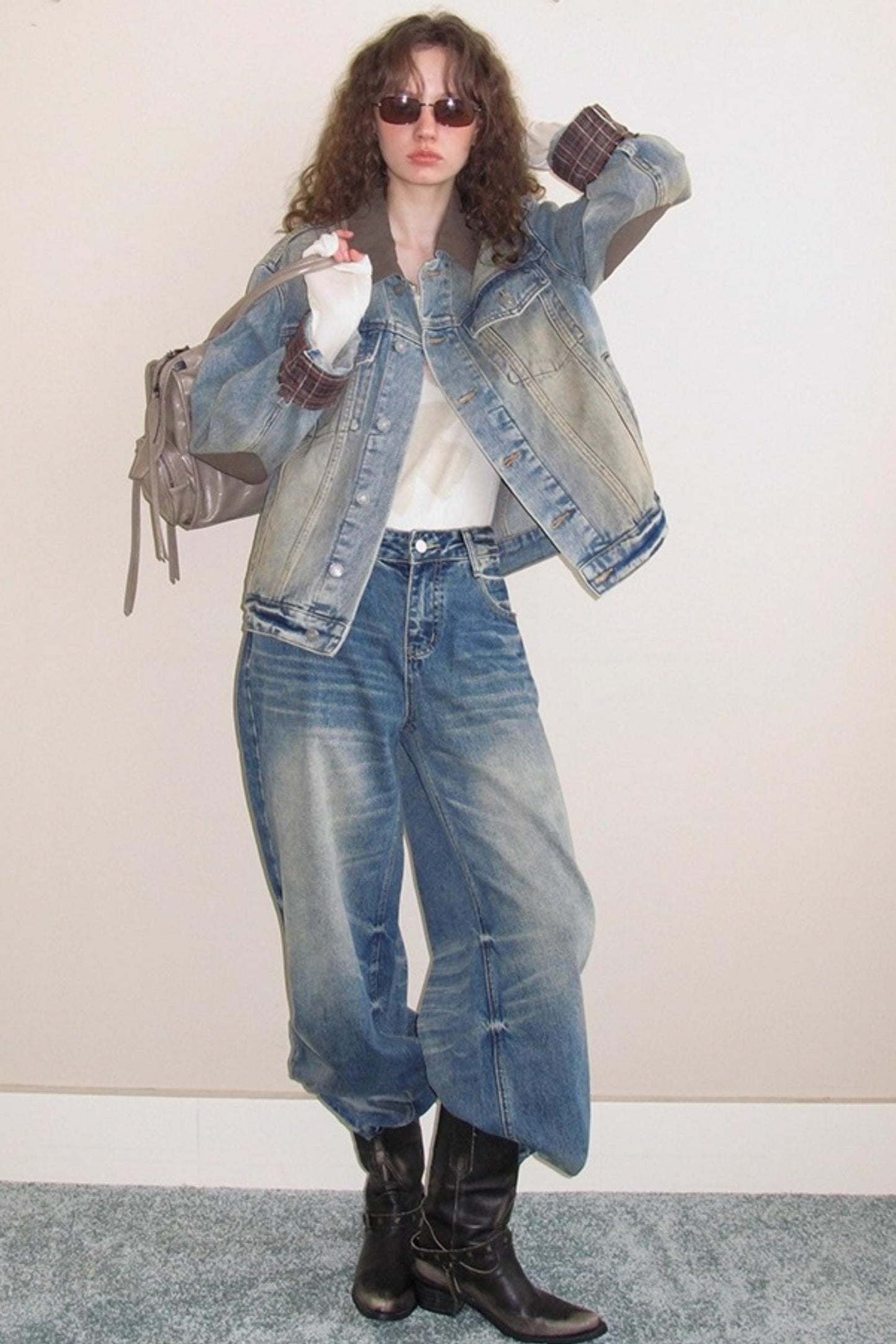 Washed Blue Denim Jeans