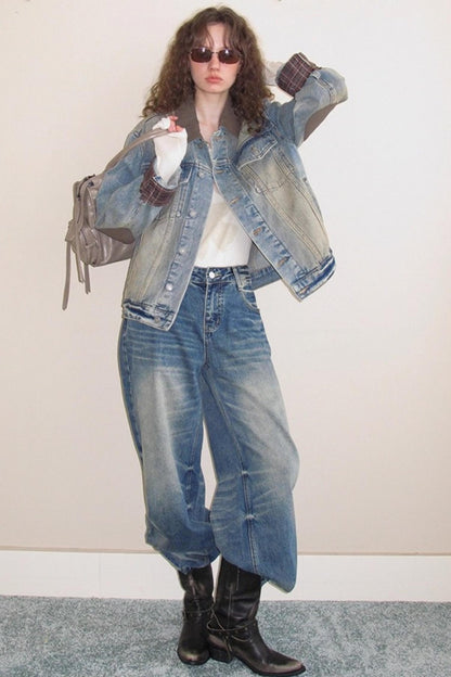 Washed Blue Denim Jeans