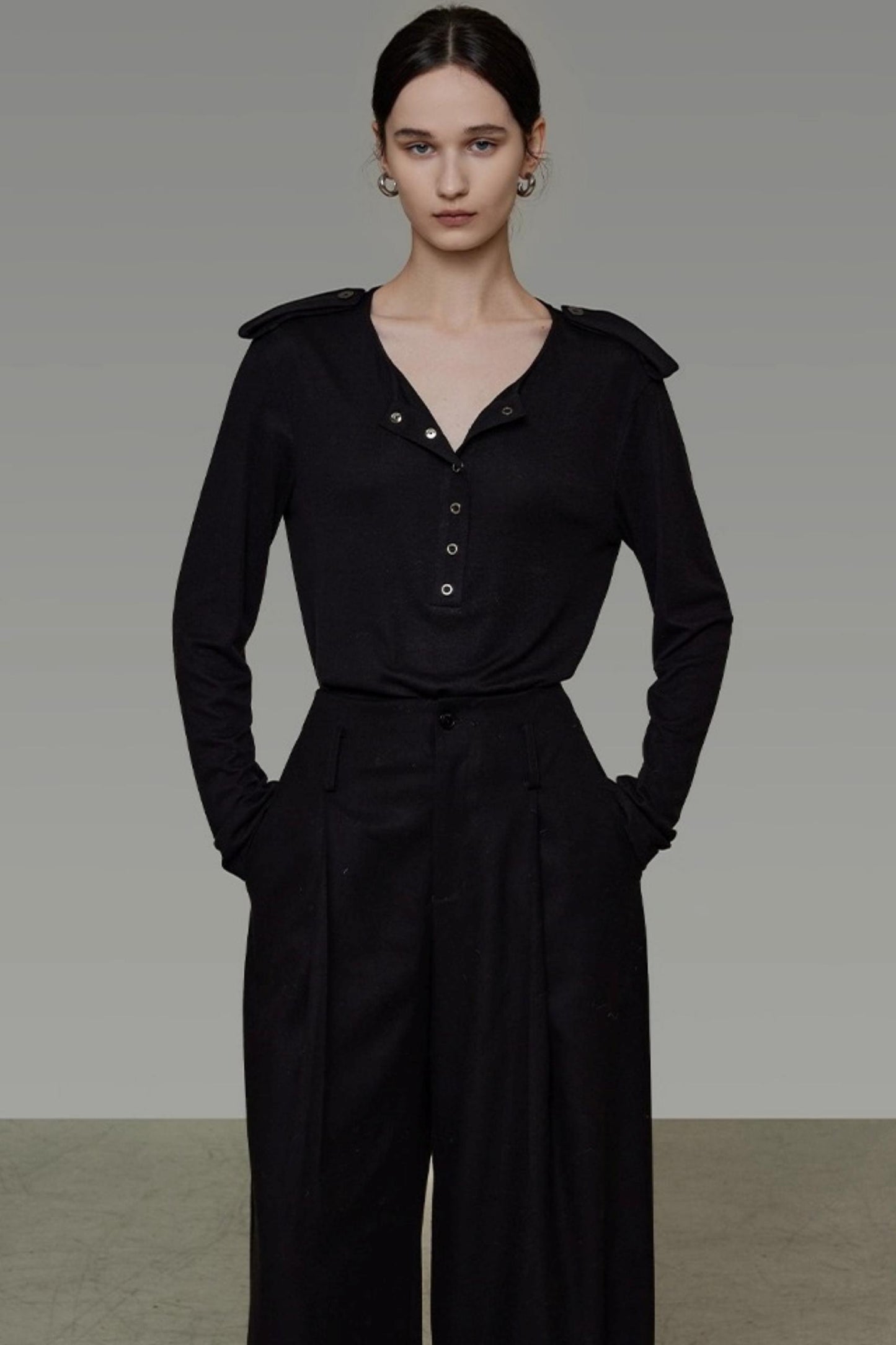 Versatile V-Neck Knit Top