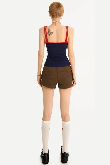 Retro Halter Color-Block Top