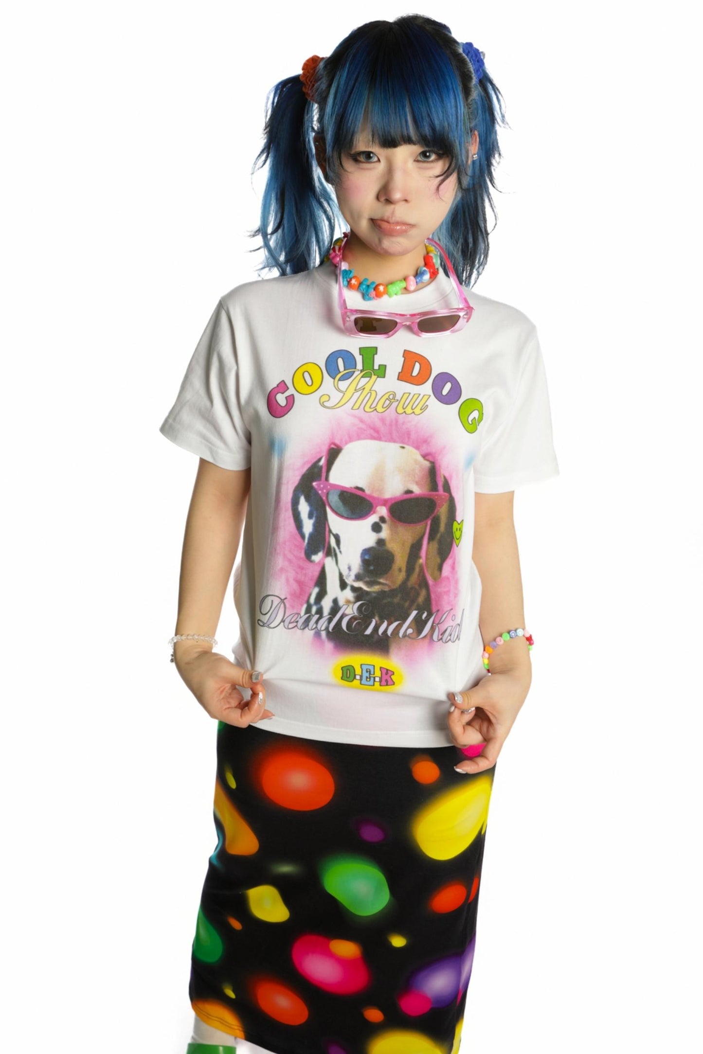 Cute Cat & Dog Print Slim Shoulder T-Shirt