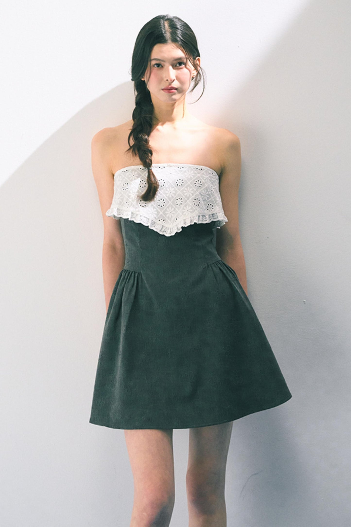 Textured Lace Panel Dress