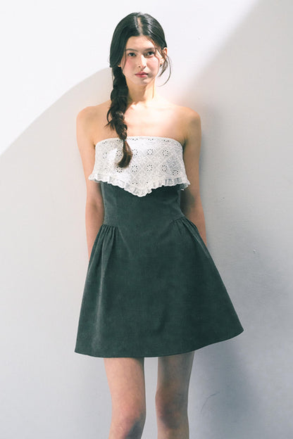 Textured Lace Panel Dress