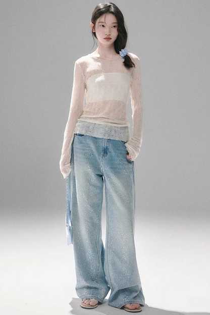 Sheer Lace Poem Blouse