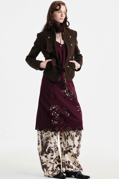 Lace-Up Fur Collar Scarf