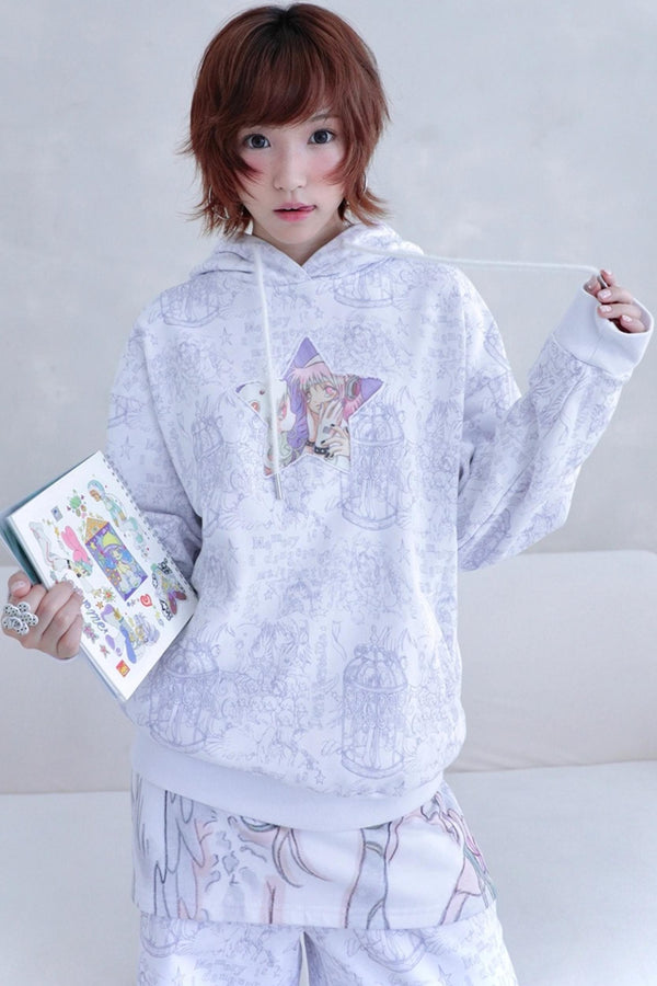 Millennium White Hooded Sweatshirt