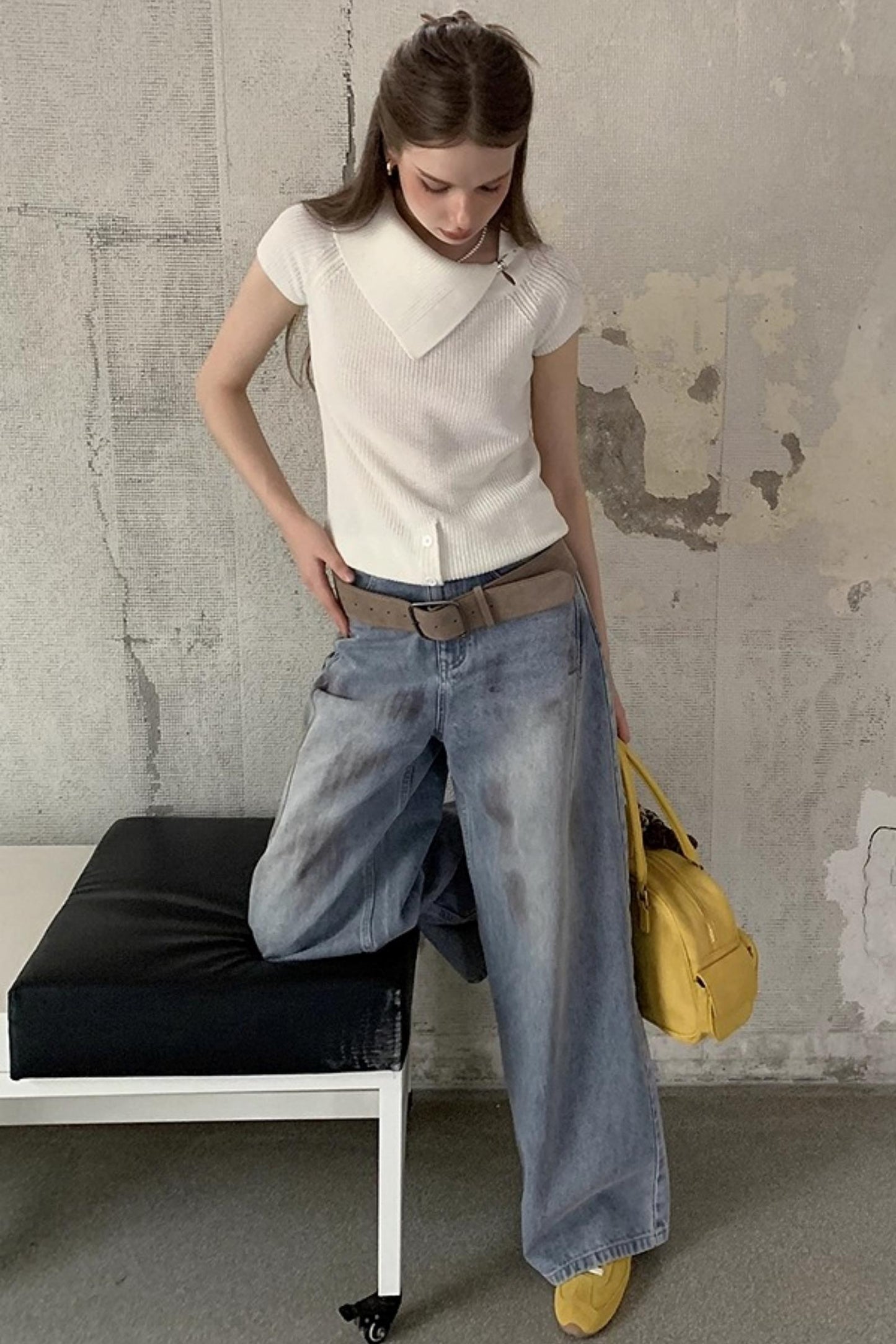 Stardust Color Distress Denim Pants