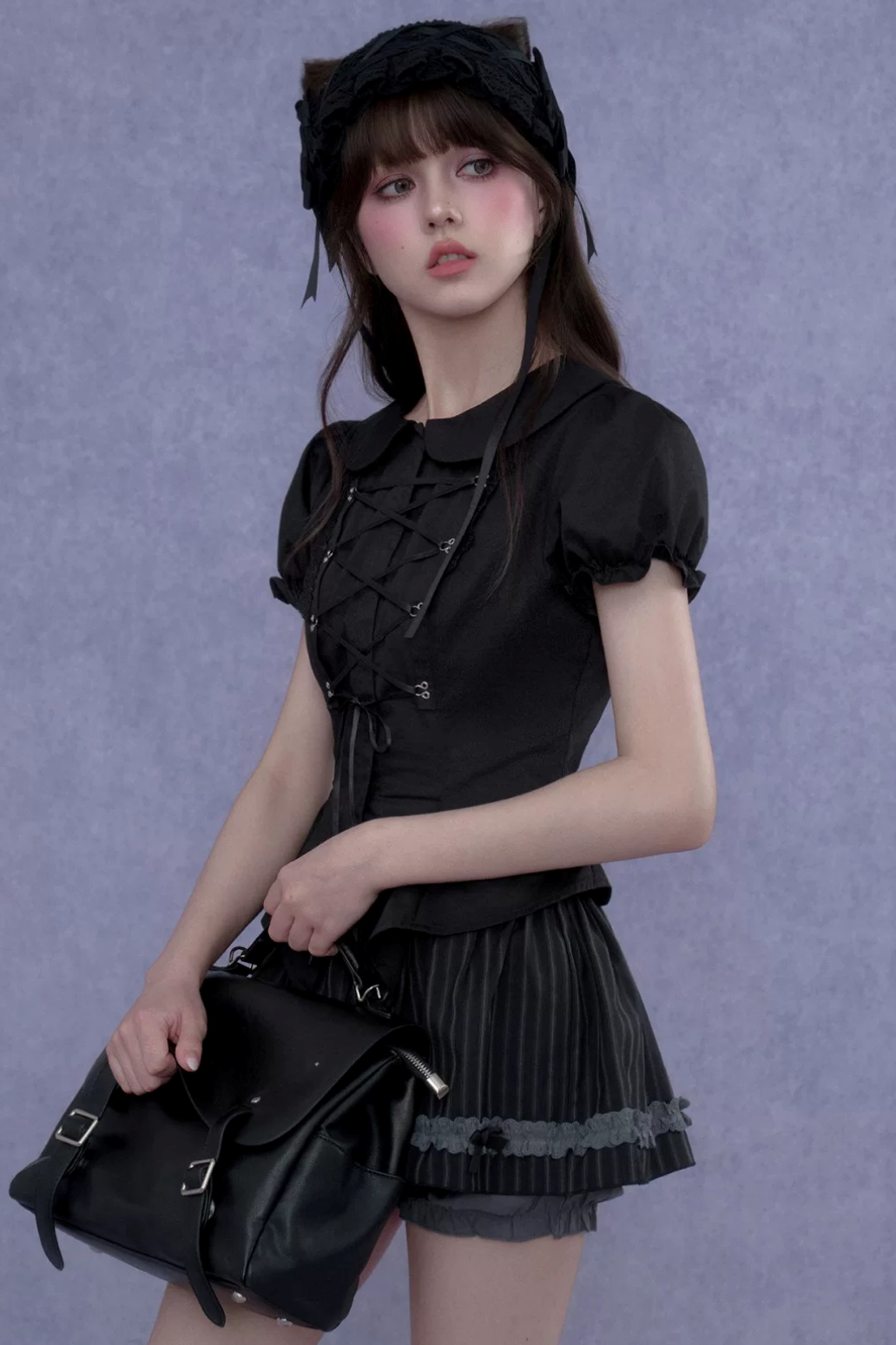 Dark Princess Puff Sleeve Blouse Set-Up