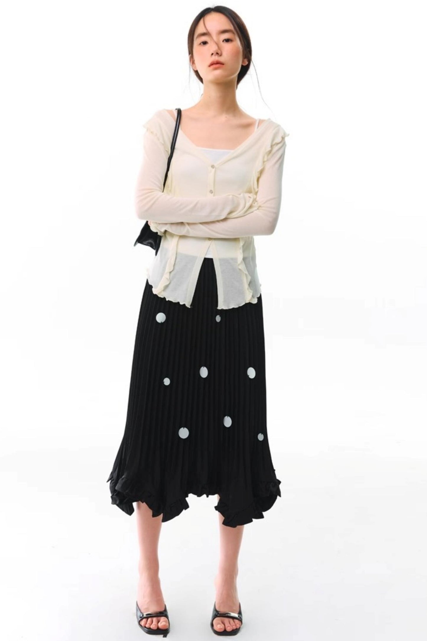 Soft Silhouette Bell Sleeve Knit Cardigan