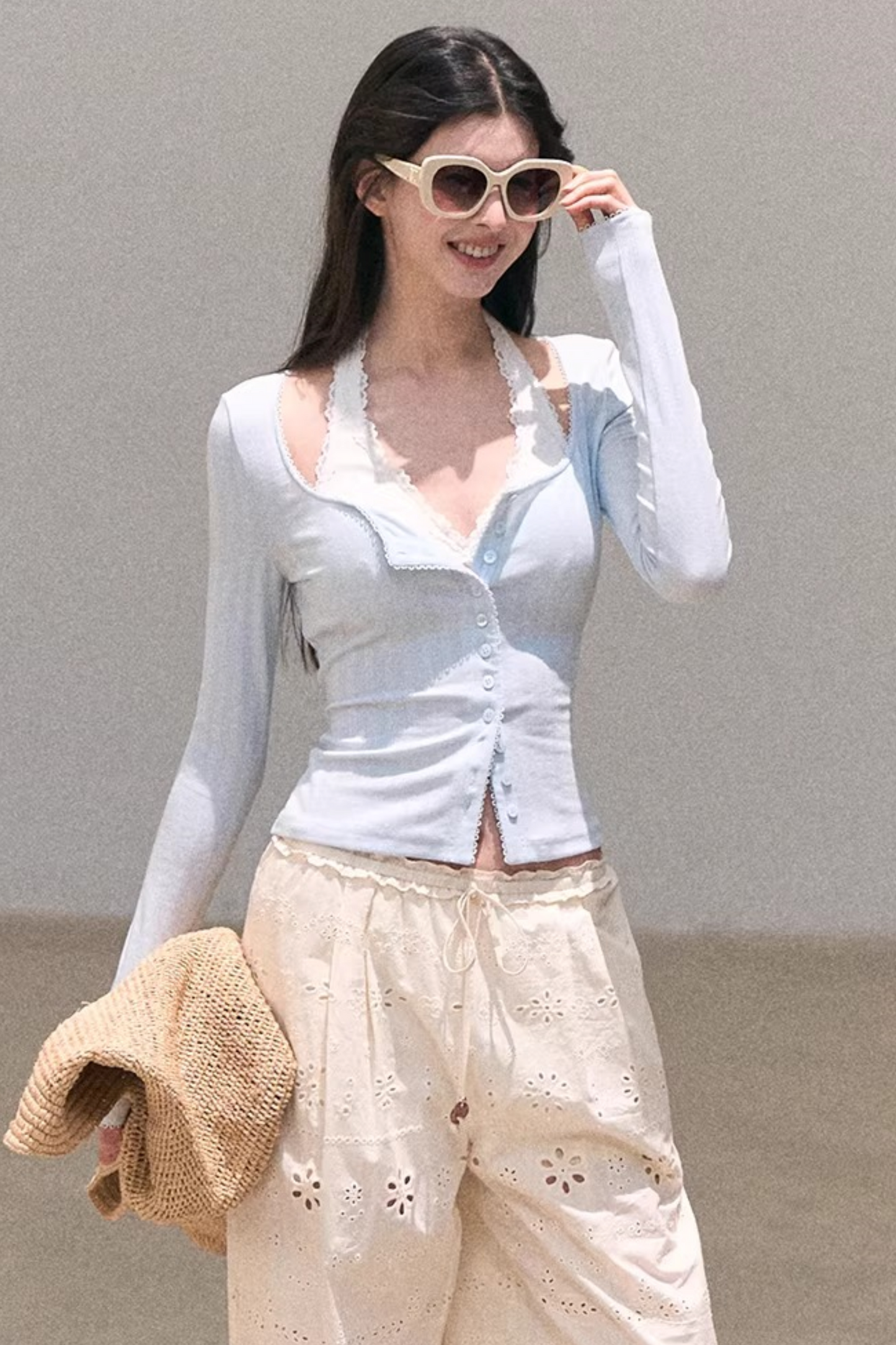 Pure Cotton Embroidered Pants