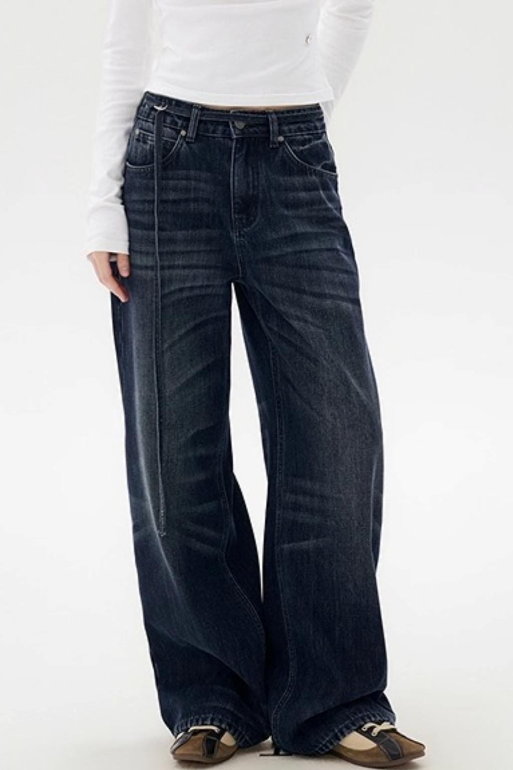 Dark Blue Vintage Whiskered Pants