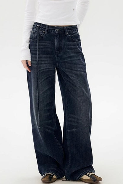 Dark Blue Vintage Whiskered Pants