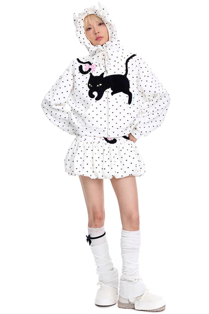 Love Polka Dot Cat Ear Jacket