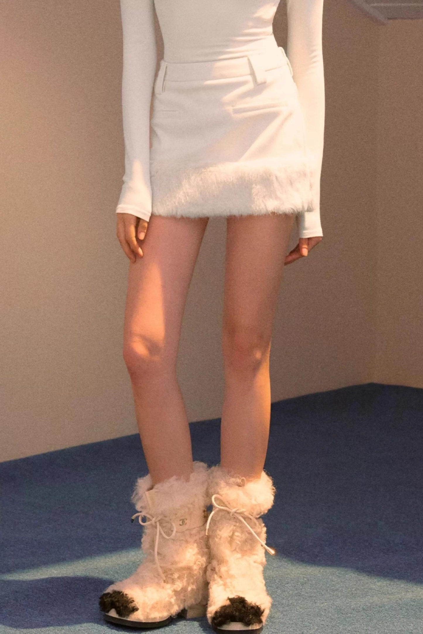 Vintage Furry Patchwork Skirt