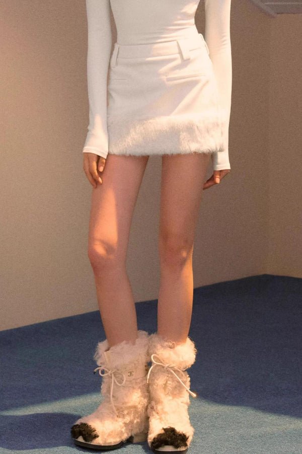 Vintage Furry Patchwork Skirt