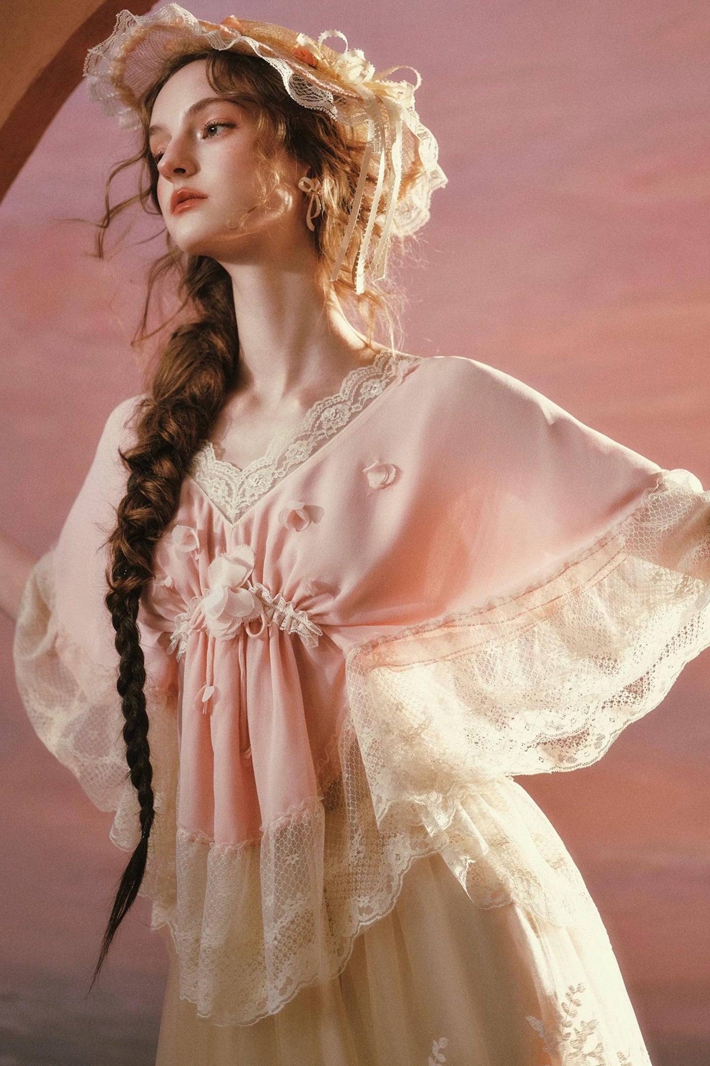 French V-Neck Lace Top