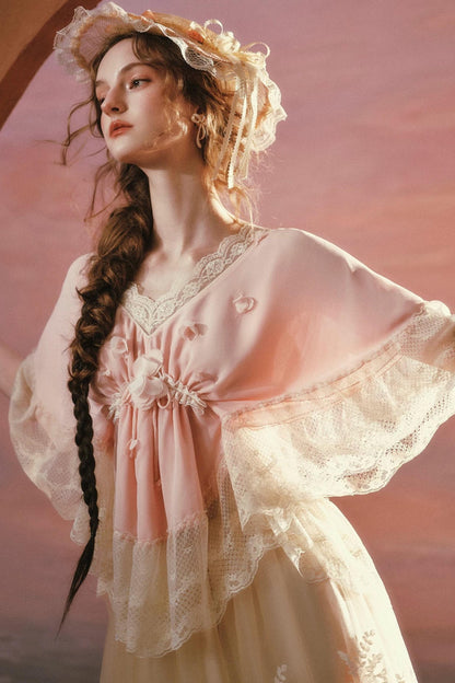French V-Neck Lace Top