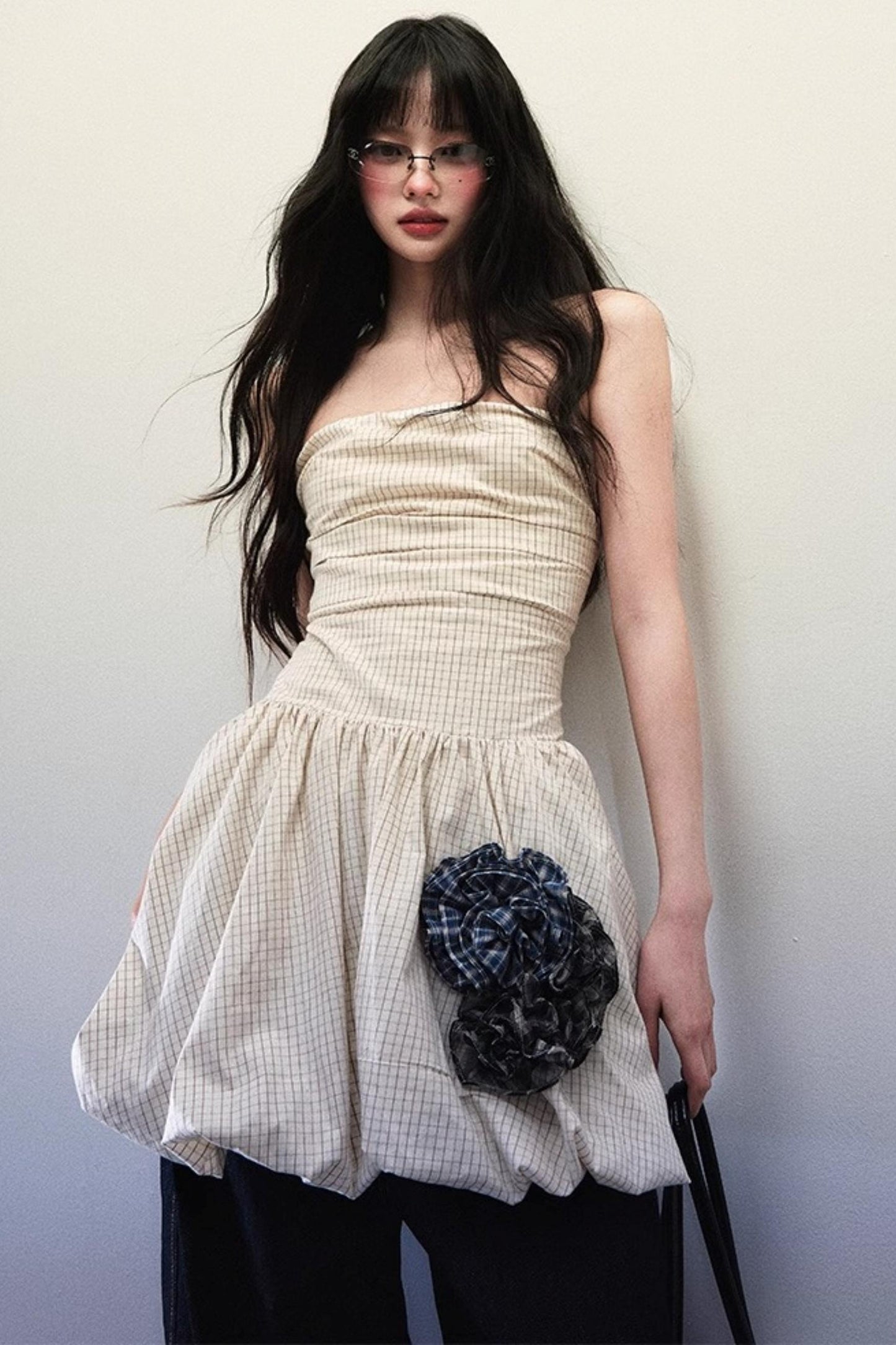 Apricot Beige Floral Waist Sheath Dress