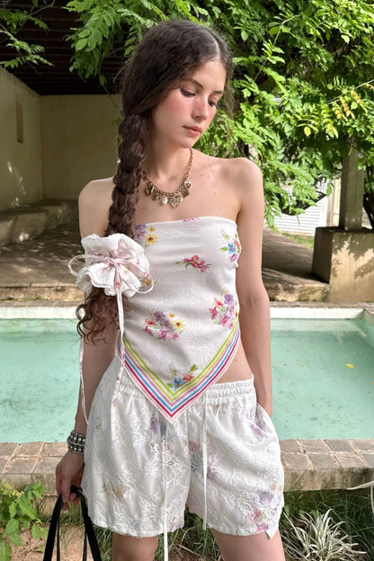 Lace Floral Headband & Scarf Set