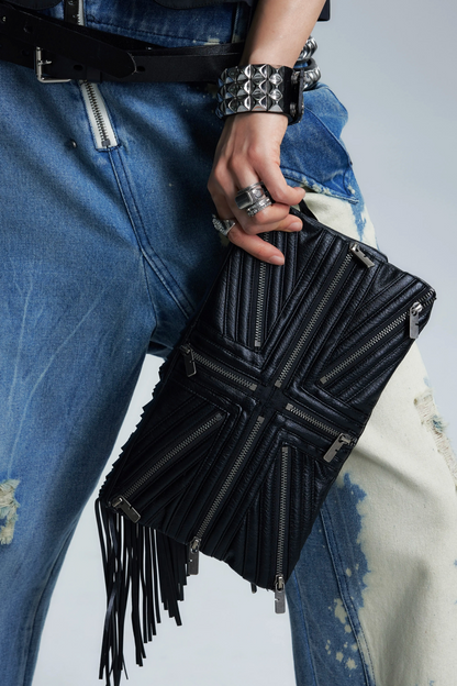 Union Jack Leather Clutch
