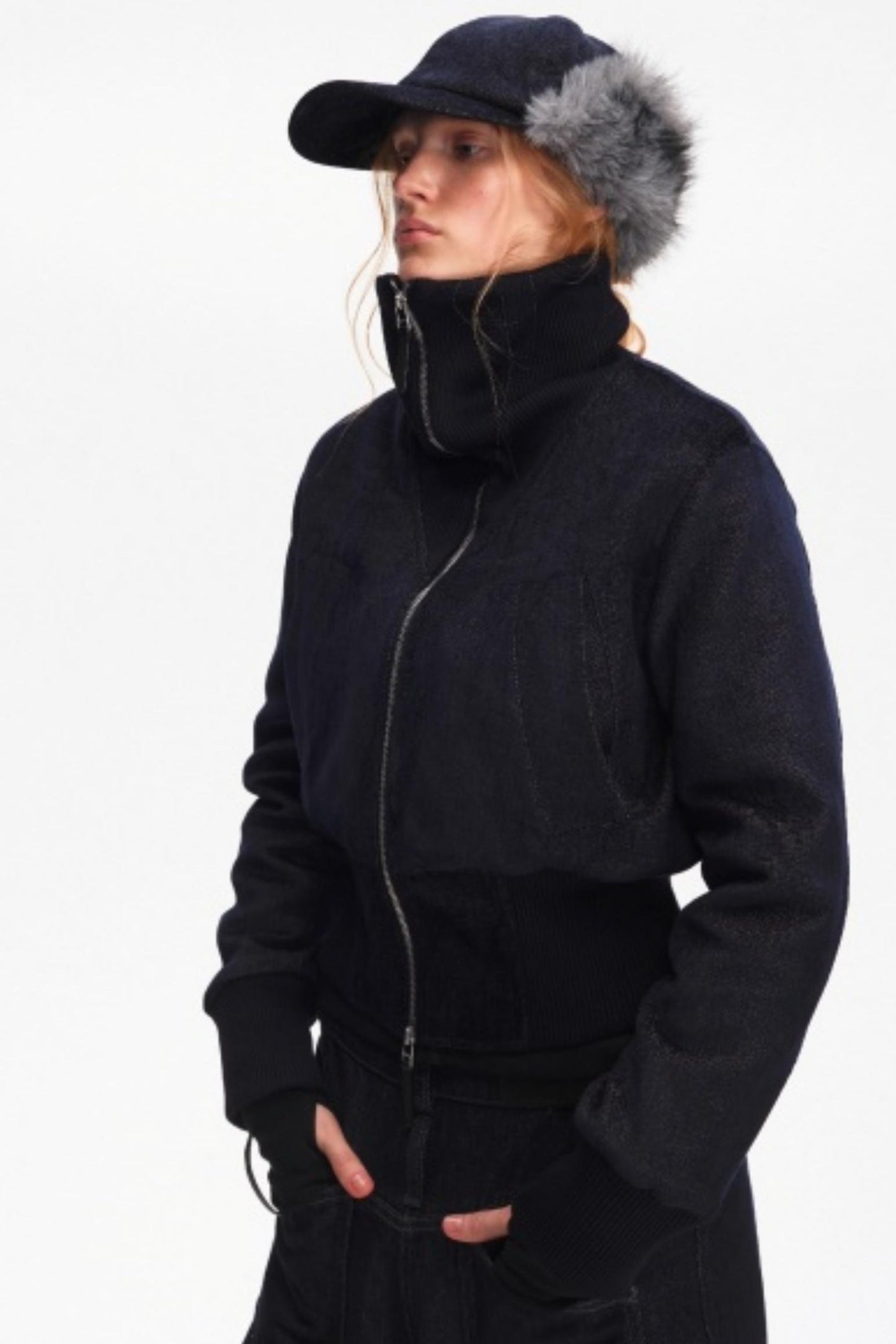 Furry Baseball Cap with Ear Protection