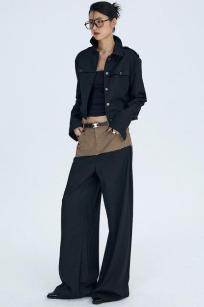 Black Fleece-Lined Workwear Jacket