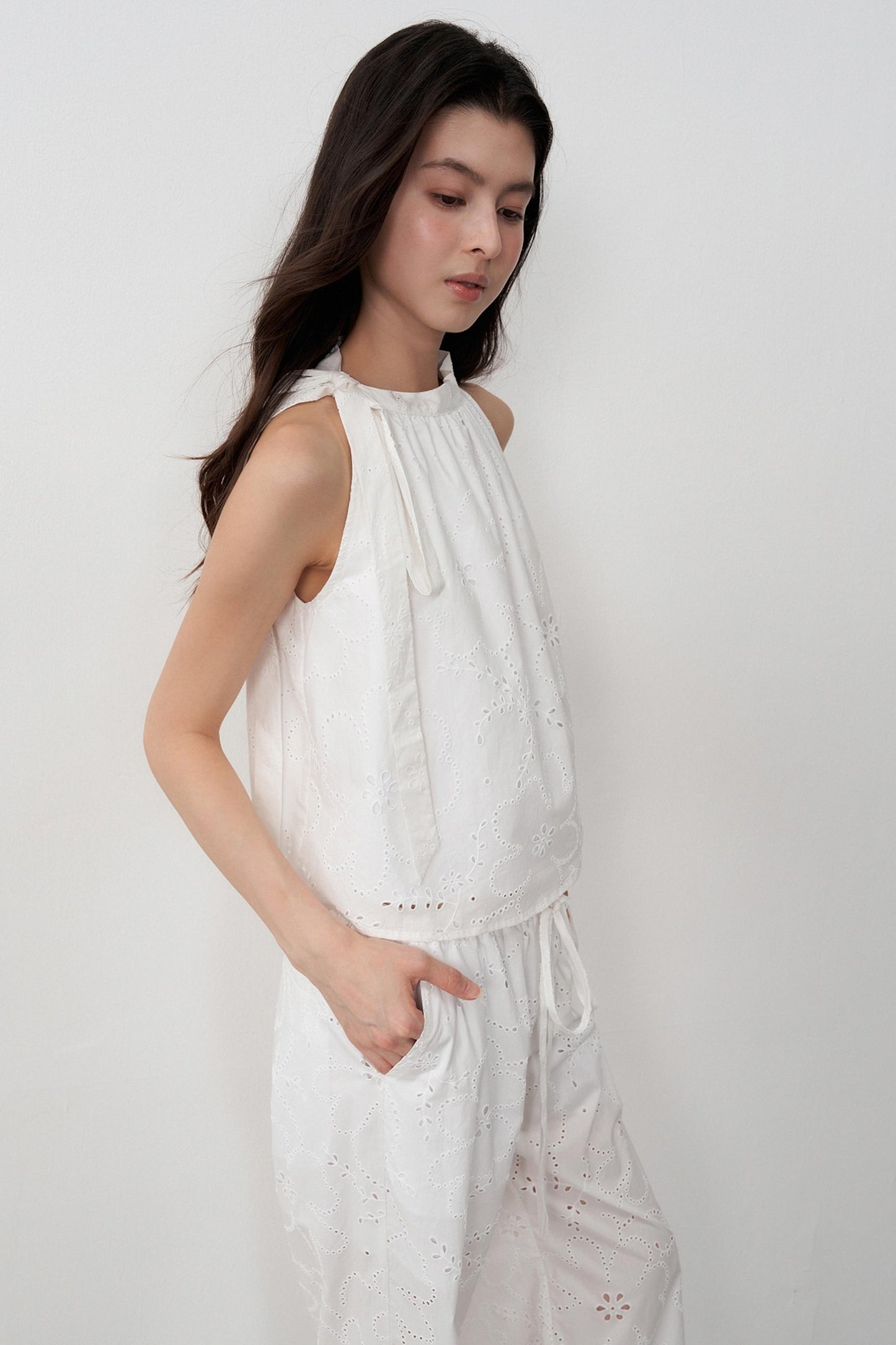 Resort Cut-Out Jacquard Camisole