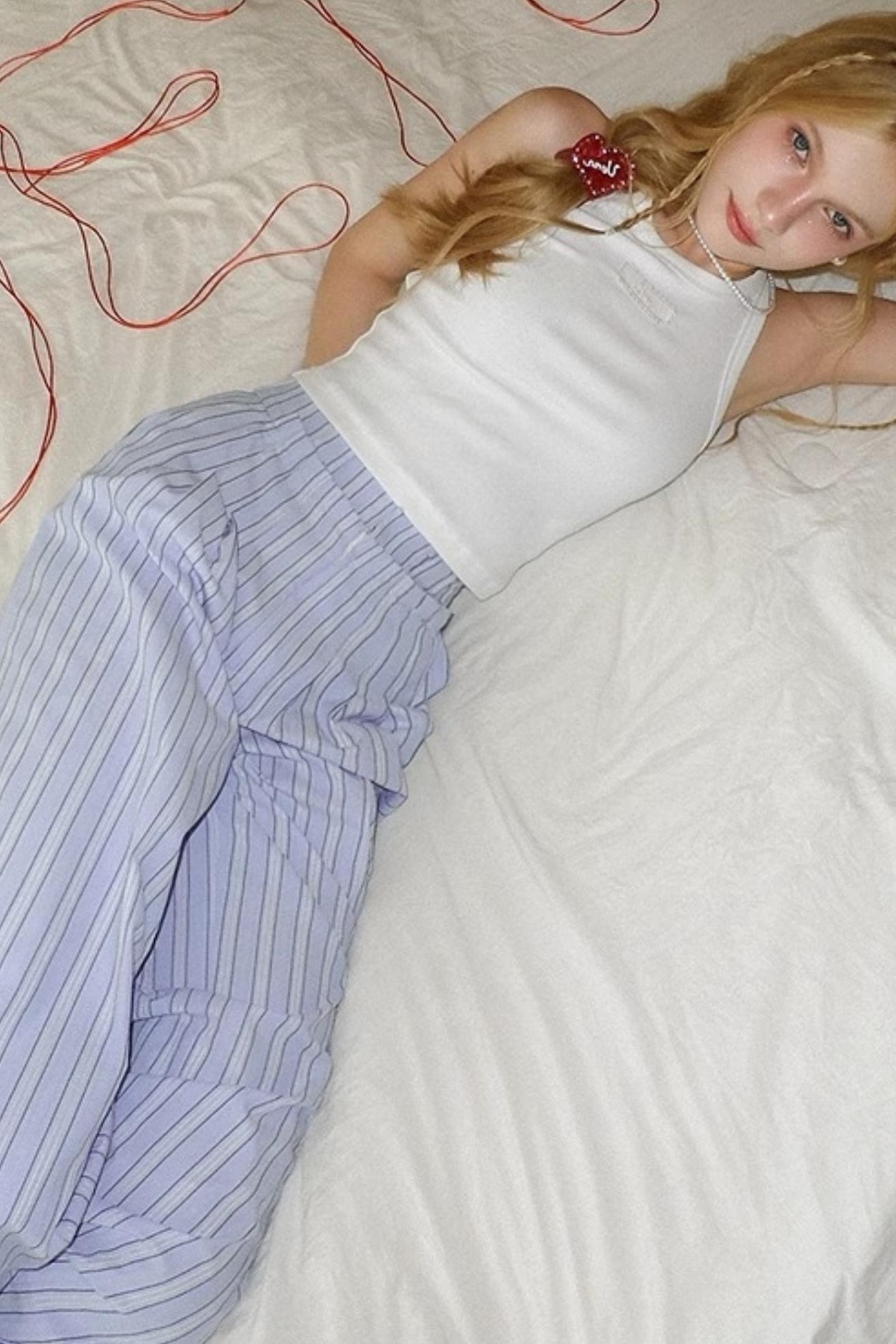 Vintage Blue Wide-Leg Pants