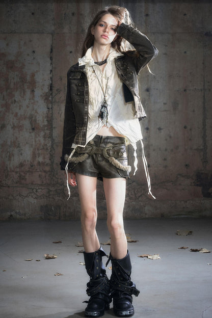 Wander Pleated Distressed Chiffon Shirt